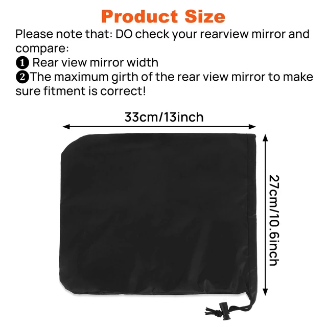Alt view image 3 of 5 - PSLER Universal Side Mirror Covers - 2 PCS Car Side Mirror Cover Rearview Mirror Cover Side View Mirror Cover Snow Ice Winter Waterproof Car Exterior Accessory