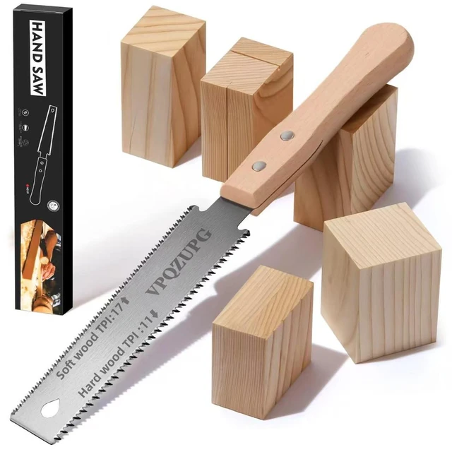 Main image of Japanese Pull Saw 6 Inch, SK5 Double Edge 14/17 TPI Saw for Woodworking | SK5 blade with 14/17 TPI double edges supports controlled pull cuts for trimming, joinery, DIY and detail woodworking.