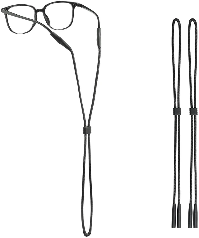 Main image of ISIMEE 2-Pack Adjustable Eyeglass Holder Strap, Fits 5-12mm Temple Arms | Lightweight Nylon & Soft Silicone, Adjustable Length, Great for Cycling, Hiking, Skiing & Outdoor Activities