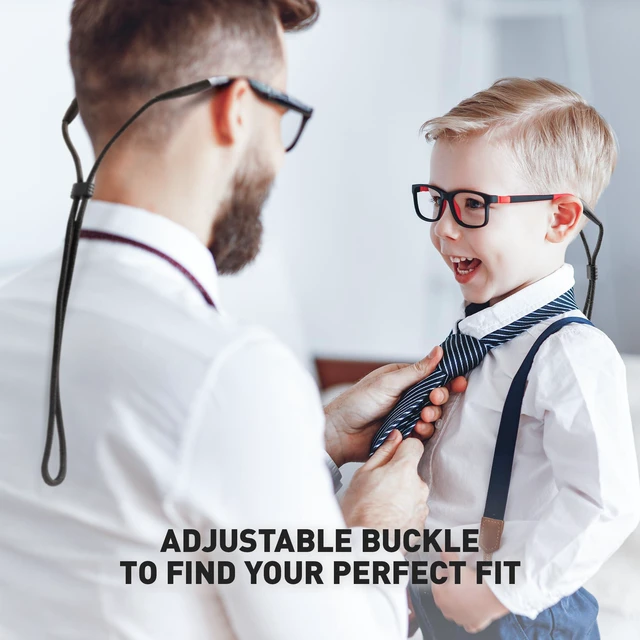 Alt view image 4 of 6 - ISIMEE 2-Pack Adjustable Eyeglass Holder Strap, Fits 5-12mm Temple Arms | Lightweight Nylon & Soft Silicone, Adjustable Length, Great for Cycling, Hiking, Skiing & Outdoor Activities