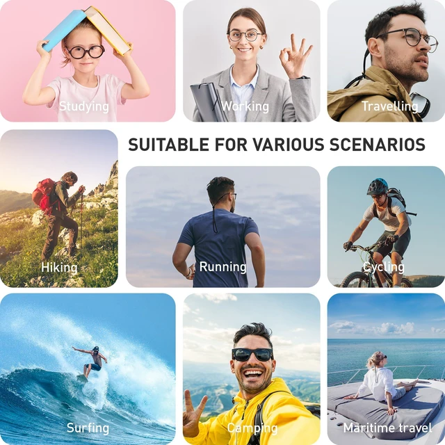 Alt view image 6 of 6 - ISIMEE 2-Pack Adjustable Eyeglass Holder Strap, Fits 5-12mm Temple Arms | Lightweight Nylon & Soft Silicone, Adjustable Length, Great for Cycling, Hiking, Skiing & Outdoor Activities