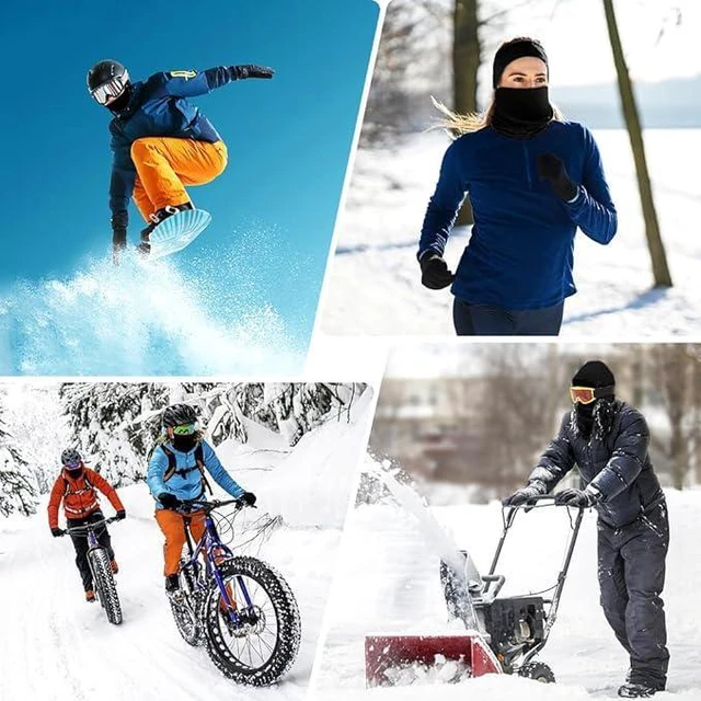 Alt view image 7 of 7 - Showvigor 2 Pack Winter Neck Gaiter for Men & Women, Windproof Fleece Face Mask Cover, Cold Weather Scarf for Skiing, Cycling, Hiking & Outdoor Sports