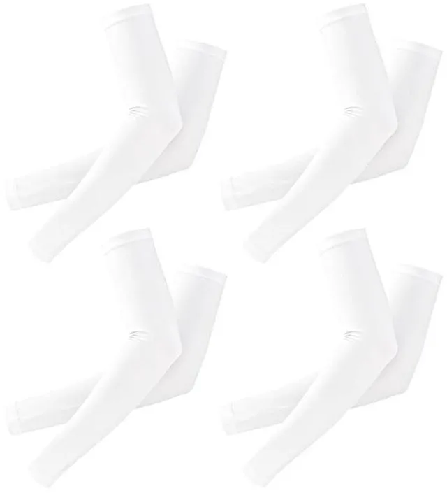 Main image of PLumeLux Arm Sleeves UV Sun Protection Cooling Sports Compression Sleeves for Men & Women 4 Pairs