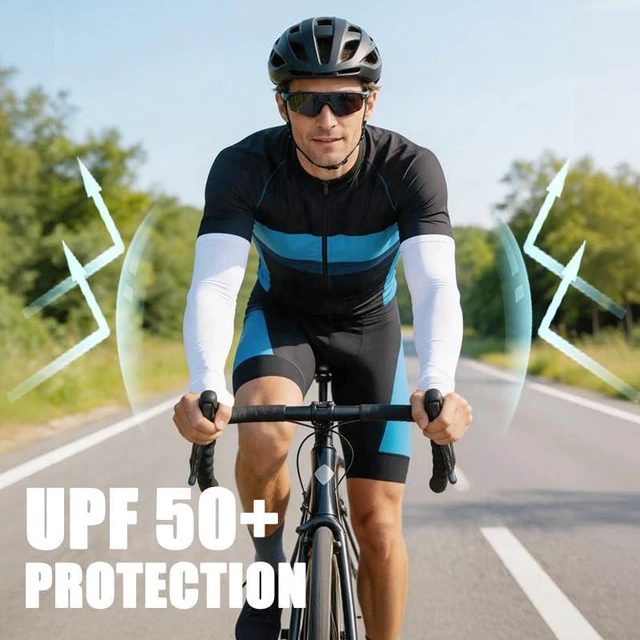 Alt view image 4 of 7 - PLumeLux Arm Sleeves UV Sun Protection Cooling Sports Compression Sleeves for Men & Women 4 Pairs