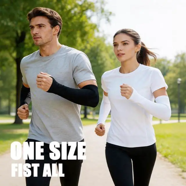 Alt view image 7 of 7 - PLumeLux Arm Sleeves UV Sun Protection Cooling Sports Compression Sleeves for Men & Women 4 Pairs