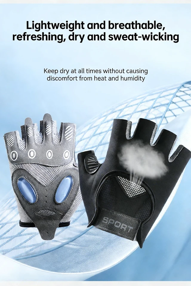Alt view image 2 of 7 - NociHah Mens Womens Half Finger Cycling Gloves with Anti-Slip Silicone Gel Pad Breathable Mountain Bike Gloves for Road Cycling Training