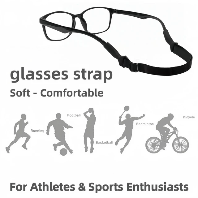 Alt view image 4 of 7 - Adjustable Glasses Strap, Elastic and Stretchable Lanyard Design, Suitable for Myopia Glasses, Sunglasses, Sports Glasses (1pcs black)