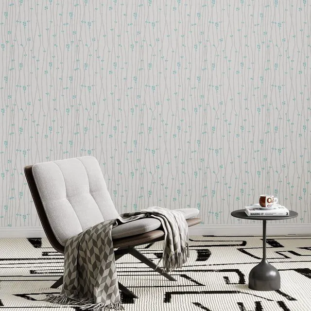Alt view image 7 of 7 - Modern Peel and Stick Wallpaper 17.3" x 80" White Wall Paper Peel and Stick Boho Birch-Twig Stripe Contact Paper Removable Self Adhesive Wallpaper for Bathroom Bedroom Shelf Cabinet Decor Vinyl