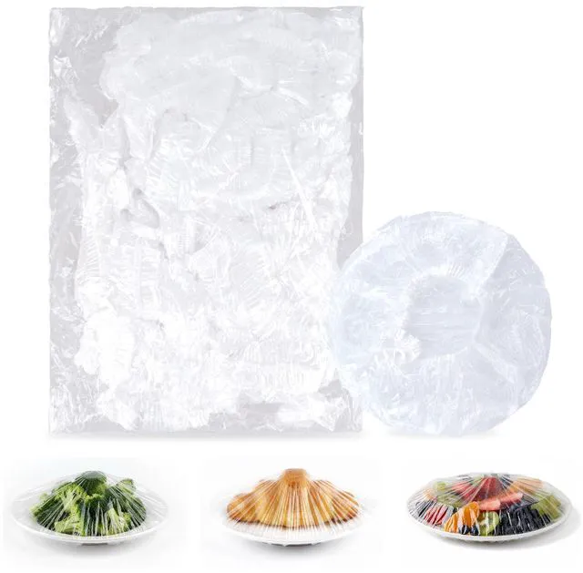 Main image of 100 Pcs Bowl Covers Reusable Plastic Bowl Covers for Food Storage Baking Rising Meal-Prep Fermentation Keep Food Fresh and Dust Away