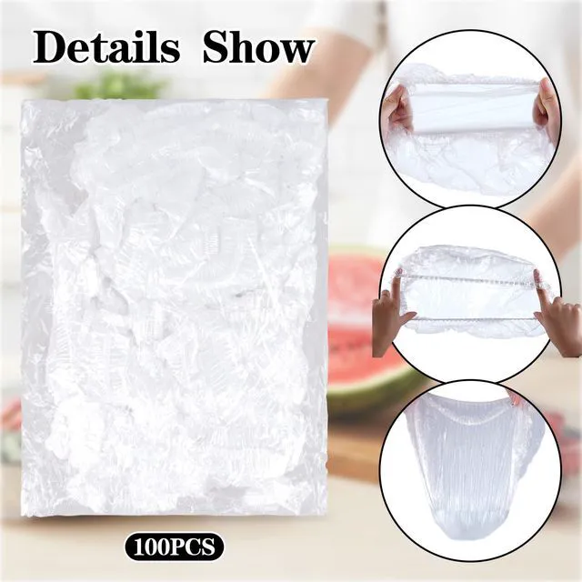 Alt view image 2 of 7 - 100 Pcs Bowl Covers Reusable Plastic Bowl Covers for Food Storage Baking Rising Meal-Prep Fermentation Keep Food Fresh and Dust Away