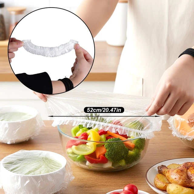 Alt view image 4 of 7 - 100 Pcs Bowl Covers Reusable Plastic Bowl Covers for Food Storage Baking Rising Meal-Prep Fermentation Keep Food Fresh and Dust Away