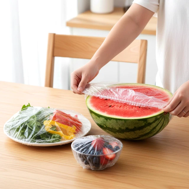 Alt view image 6 of 7 - 100 Pcs Bowl Covers Reusable Plastic Bowl Covers for Food Storage Baking Rising Meal-Prep Fermentation Keep Food Fresh and Dust Away