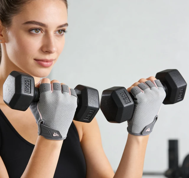 Alt view image 3 of 6 - Womens Workout-Cycling-Fingerless-Gloves Anti-Slip Breathable-Sport-Gloves | Unisex breathable mesh,padded palms adjustable wrist straps for cycling, gym training, climbing and outdoor sports