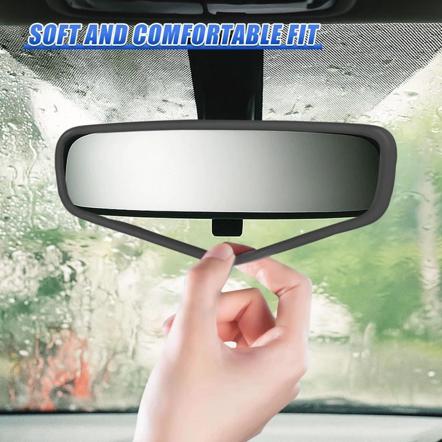 Alt view image 3 of 6 - YoRise Car Rear View Mirror Protector Frame, Rearview Edge Cover (Black) | Car Rearview Mirror Cover, Car Mirror Decoration Protector Accessories for Most Cars