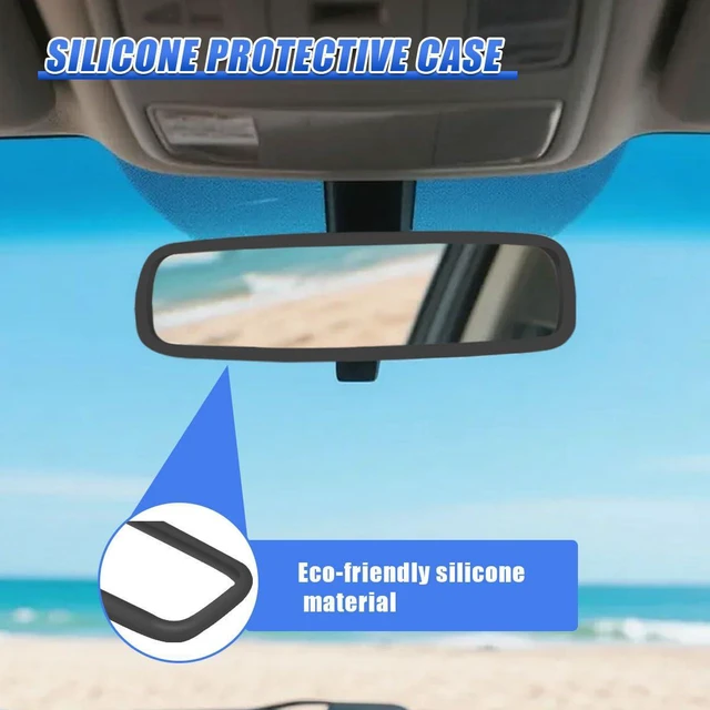 Alt view image 4 of 6 - YoRise Car Rear View Mirror Protector Frame, Rearview Edge Cover (Black) | Car Rearview Mirror Cover, Car Mirror Decoration Protector Accessories for Most Cars