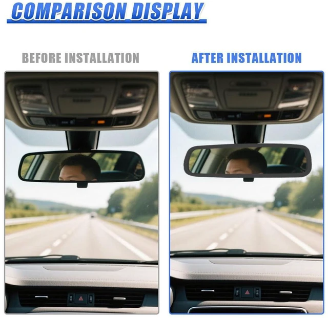 Alt view image 6 of 6 - YoRise Car Rear View Mirror Protector Frame, Rearview Edge Cover (Black) | Car Rearview Mirror Cover, Car Mirror Decoration Protector Accessories for Most Cars