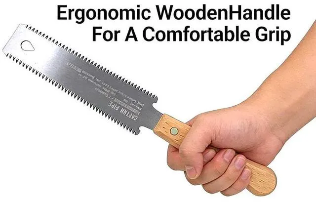 Alt view image 5 of 7 - Japanese Hand Saw Double Edge Pull saw 6 Inch Ryoba Blade 14/17 TPI, Beech Handle Woodworking Tool SK85 Flexible Blade Flush Cut Saw for Wood Cutting
