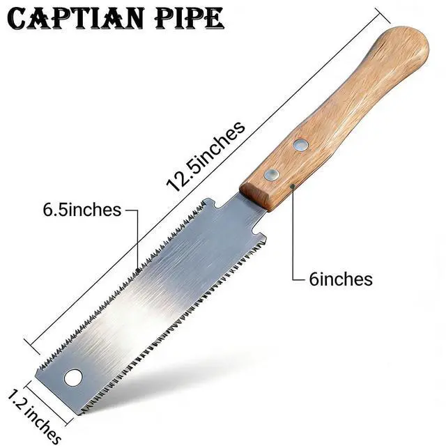 Alt view image 3 of 7 - Japanese Hand Saw Double Edge Pull saw 6 Inch Ryoba Blade 14/17 TPI, Beech Handle Woodworking Tool SK85 Flexible Blade Flush Cut Saw for Wood Cutting