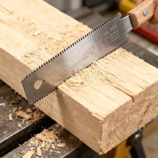 Alt view image 2 of 7 - Japanese Hand Saw Double Edge Pull saw 6 Inch Ryoba Blade 14/17 TPI, Beech Handle Woodworking Tool SK85 Flexible Blade Flush Cut Saw for Wood Cutting