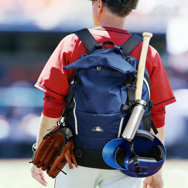 Alt view image 6 of 7 - GOTOriri Baseball Gear Organizer, Nylon Bat Holder with Glove Clip and Helmet Hook, 11x2.8 Inch, Adjustable Lock, Modern Hook Mount Design for Outdoor Sports Equipment Storage