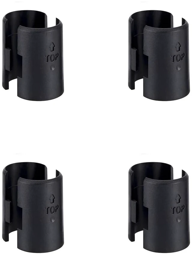 Main image of WAFJAMF 8 Pcs 4 Pairs Wire Shelving Shelf Lock Clips 3/4" Post Black | Durable plastic rack sleeves replacements fits 0.75 inch metal poles for layer height adjustment stability