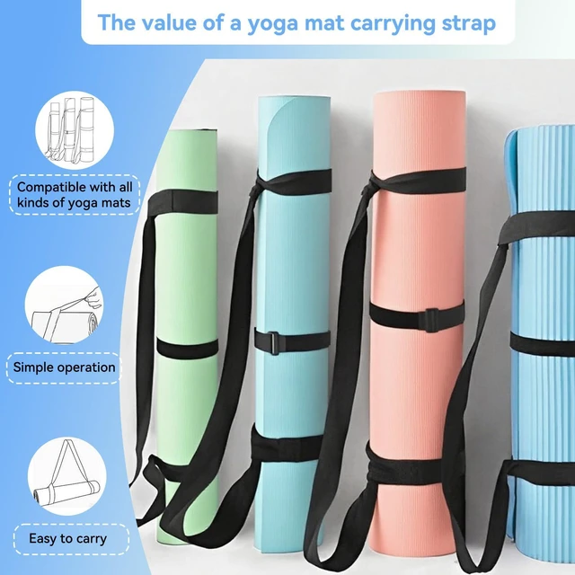 Alt view image 7 of 7 - Adjustable Yoga Mat Strap Carrier, Thick Wide Yoga Mat Holder with Hook-and-loop fastener for yoga enthusiast, Travel Gym, Black Non-Slip Yoga Straps for Carrying Mats