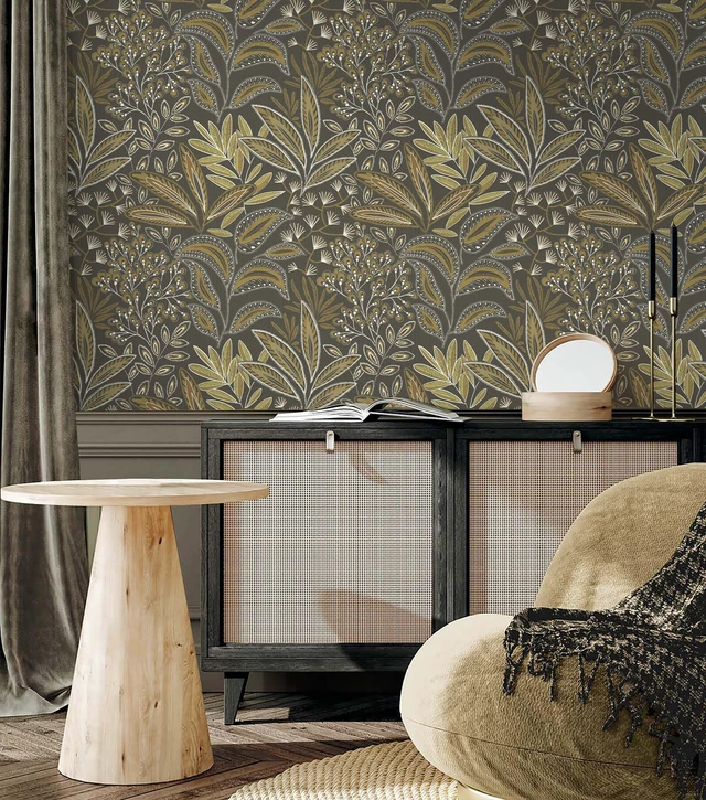 Alt view image 3 of 7 - Safiyya Brown Vintage Floral Wallpaper Peel and Stick Contact Paper 17.3" x 78.7" Wall Paper Renter Friendly Self Adhesive Removable Wallpaper for Bathroom Vinyl