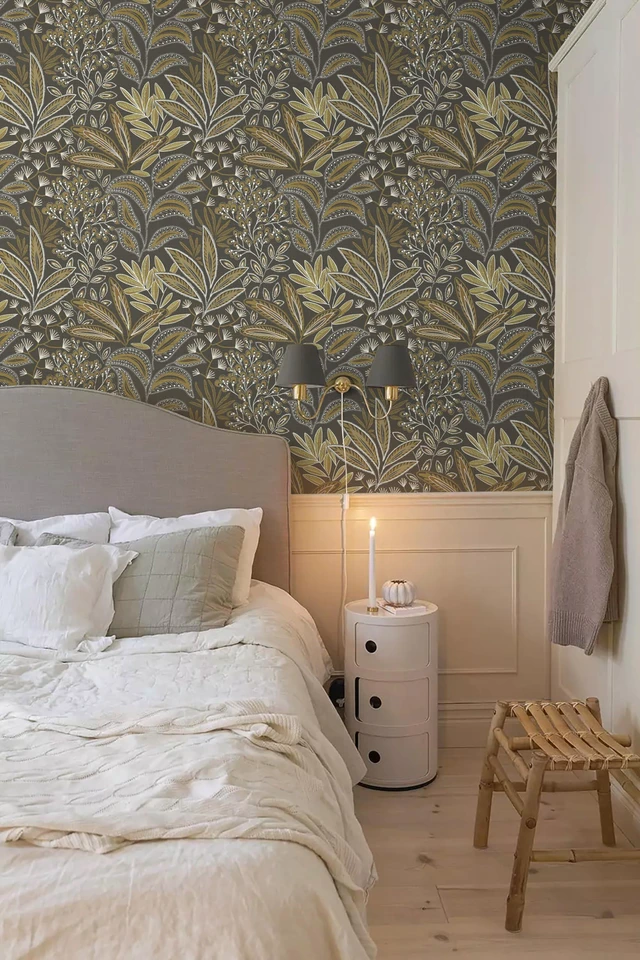 Alt view image 7 of 7 - Safiyya Brown Vintage Floral Wallpaper Peel and Stick Contact Paper 17.3" x 78.7" Wall Paper Renter Friendly Self Adhesive Removable Wallpaper for Bathroom Vinyl