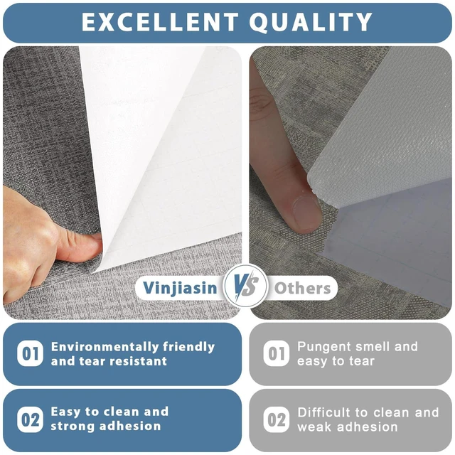 Alt view image 5 of 7 - Vinjiasin Grasscloth Peel and Stick Wallpaper Vintage Textured Contact Paper Grasscloth Self Adhesive Removable Wall Paper for Bedroom Cabinets Drawers Covering (15.7" x 78.7")