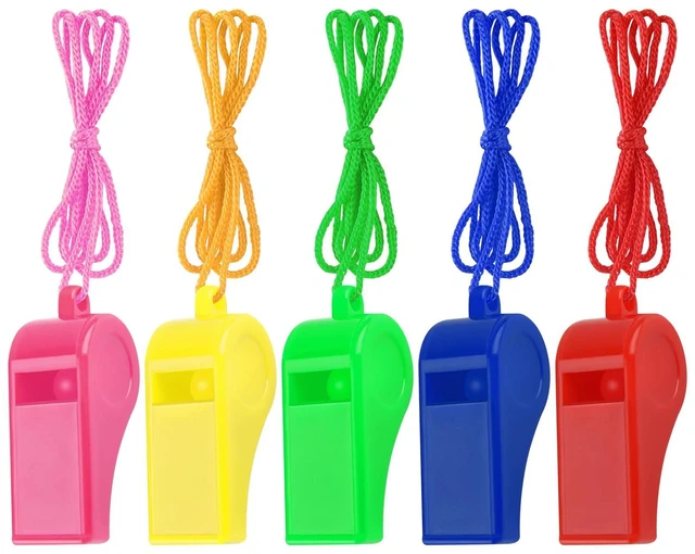 Main image of Zuazaor 5 Pcs Referees Loud Plastic Emergency Whistle with Lanyard for Outdoor Activities, Coach Trainning Whistles Party Whistles for Sports and Parties Gift Boxes Fillers (Macaron)