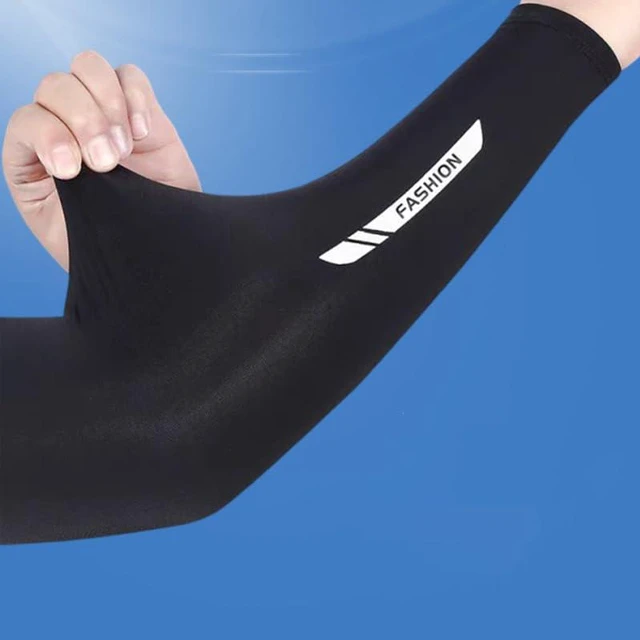 Alt view image 3 of 7 - INOGIH Summer UV-Sun-Protection Cool-Arm-Sleeves,Outdoor Sports Ice-Silk Sun-Block Compression-Arm-Sleeves for Men Women