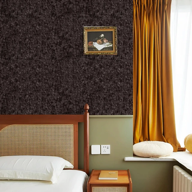 Alt view image 6 of 7 - Abyssaly Contact Papewallpaperr Wallpaper Peel and Stick Self Adhesive Waterproof Contact Paper for Countertop Kitchen Cabinets Bathroom (Brown, 15.7" x 118")