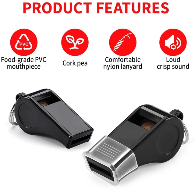 Alt view image 4 of 7 - SPORTIC Whistle3 Pack Durable Plastic Whistles with Lanyards Loud Crisp Sound for Coaches, Referees, Training, Emergencies, and Outdoor Activities