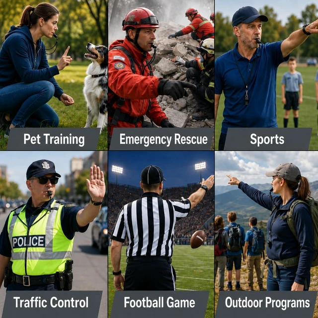 Alt view image 6 of 7 - SPORTIC Whistle3 Pack Durable Plastic Whistles with Lanyards Loud Crisp Sound for Coaches, Referees, Training, Emergencies, and Outdoor Activities