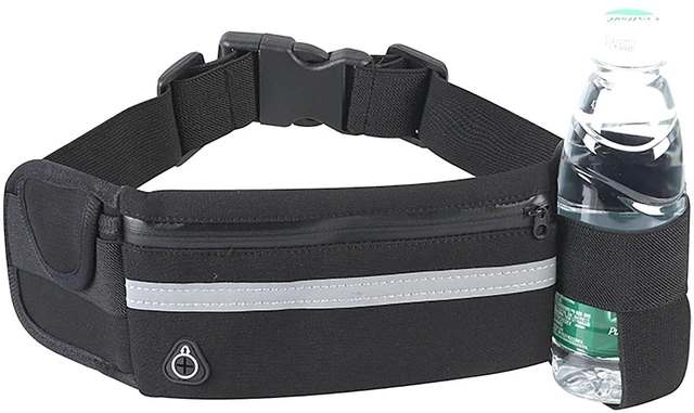 Main image of Waist Packs, 7.5 Inch x 3.9 Inch Black Waterproof Rubber 3 Pocket Waist Bag for Sports, Running, Travel and Outdoors (black)