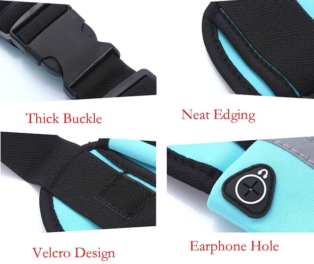 Alt view image 2 of 7 - Waist Packs, 7.5 Inch x 3.9 Inch Black Waterproof Rubber 3 Pocket Waist Bag for Sports, Running, Travel and Outdoors (black)