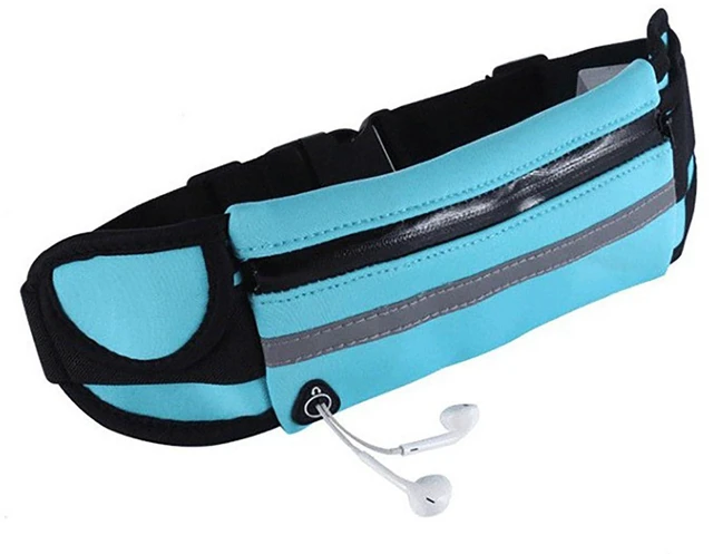 Alt view image 4 of 7 - Waist Packs, 7.5 Inch x 3.9 Inch Black Waterproof Rubber 3 Pocket Waist Bag for Sports, Running, Travel and Outdoors (black)