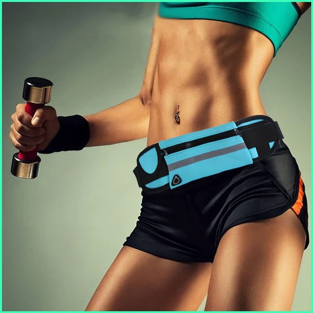 Alt view image 7 of 7 - Waist Packs, 7.5 Inch x 3.9 Inch Black Waterproof Rubber 3 Pocket Waist Bag for Sports, Running, Travel and Outdoors (black)