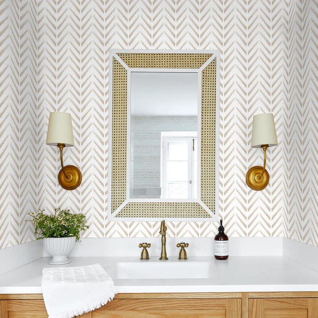 Alt view image 7 of 7 - Lativo Herringbone Peel and Stick Wallpaper Boho Neutral 78.7in17.3in | Chevron Modern Wallpaper,Vinyl Self Adhesive Wallpaper for Bedroom Bathroom Wall Decor Kitchen Farmhouse, Easy Removal/Match