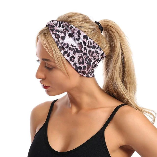 Alt view image 3 of 6 - Labriciyon 1Pc Purple Fashion Women Leopard Print Cross Elastic Headband,Gym Hairband, Hair Women's Fashion Headbands,Hair Accessories,Beauty and Personal Care