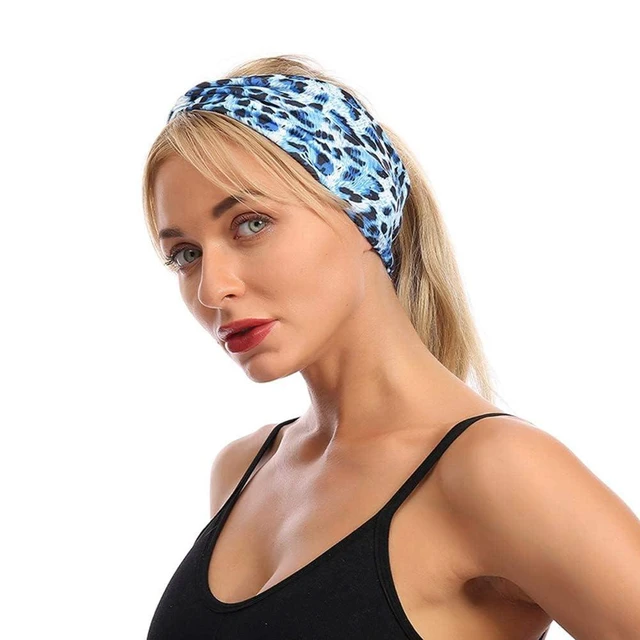 Alt view image 4 of 6 - Labriciyon 1Pc Purple Fashion Women Leopard Print Cross Elastic Headband,Gym Hairband, Hair Women's Fashion Headbands,Hair Accessories,Beauty and Personal Care