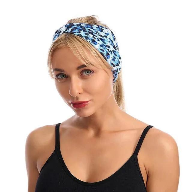 Alt view image 5 of 6 - Labriciyon 1Pc Purple Fashion Women Leopard Print Cross Elastic Headband,Gym Hairband, Hair Women's Fashion Headbands,Hair Accessories,Beauty and Personal Care