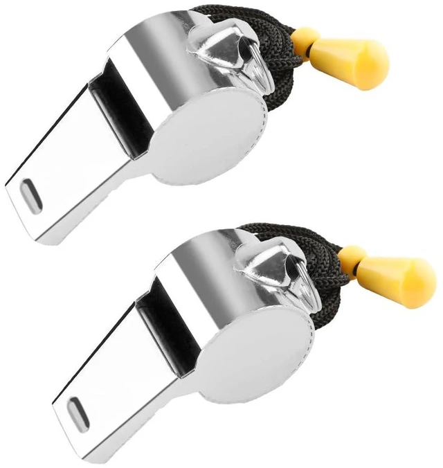 Main image of Bsofing 2 Pack Whistle, Coaches Whistle with Lanyard, Whistle for Coaches, Whistle for Teachers, Stainless Steel Sports Whistles, Loud Crisp Sound Whistles Great for Coaches, Referees, and Officials
