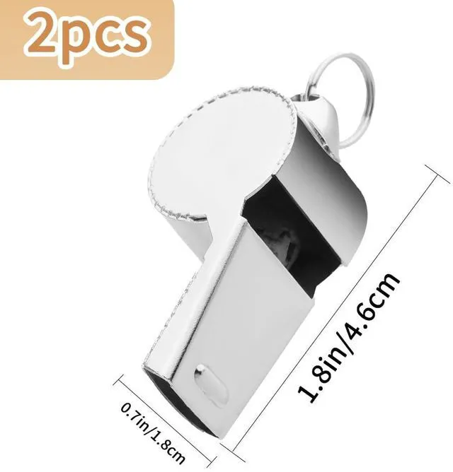 Alt view image 2 of 5 - Bsofing 2 Pack Whistle, Coaches Whistle with Lanyard, Whistle for Coaches, Whistle for Teachers, Stainless Steel Sports Whistles, Loud Crisp Sound Whistles Great for Coaches, Referees, and Officials