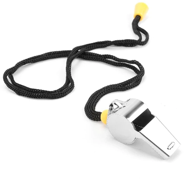 Alt view image 3 of 5 - Bsofing 2 Pack Whistle, Coaches Whistle with Lanyard, Whistle for Coaches, Whistle for Teachers, Stainless Steel Sports Whistles, Loud Crisp Sound Whistles Great for Coaches, Referees, and Officials