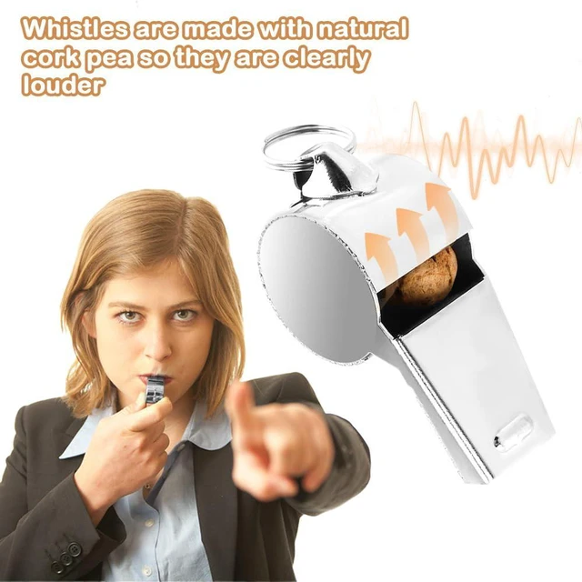 Alt view image 4 of 5 - Bsofing 2 Pack Whistle, Coaches Whistle with Lanyard, Whistle for Coaches, Whistle for Teachers, Stainless Steel Sports Whistles, Loud Crisp Sound Whistles Great for Coaches, Referees, and Officials