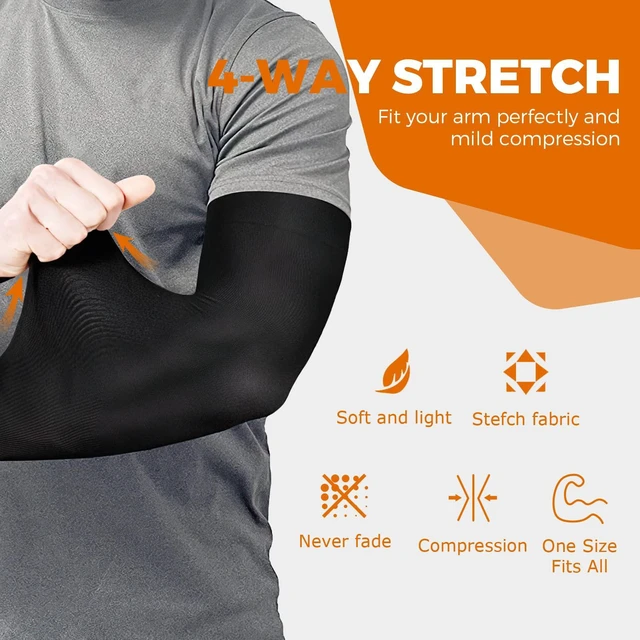 Alt view image 2 of 7 - AURUZA Arm Sleeves for Men & Women - UV Sun Protection, Cooling Compression