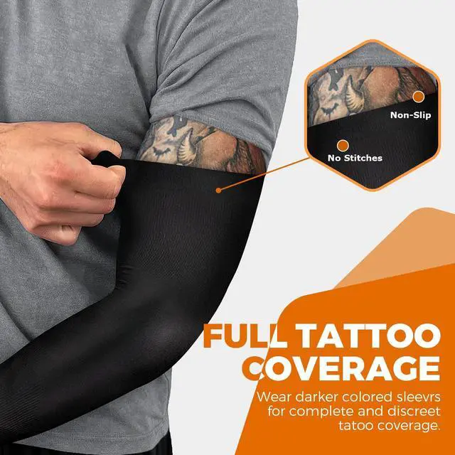 Alt view image 3 of 7 - AURUZA Arm Sleeves for Men & Women - UV Sun Protection, Cooling Compression