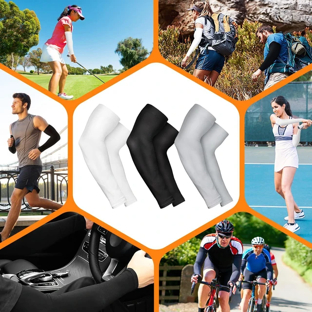 Alt view image 7 of 7 - AURUZA Arm Sleeves for Men & Women - UV Sun Protection, Cooling Compression