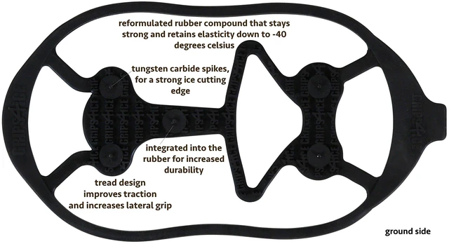 Alt view image 4 of 5 - Snow Cleats Mens Size 6-12 Black Tungsten Spikes Rubber | Superior Ice Grip Keeps You Stable And Confident On Slick Ground
